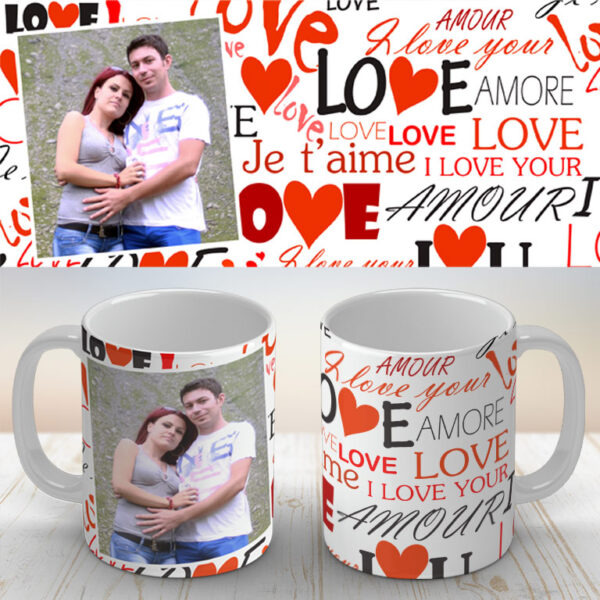 Cană personalizată cu o fotografie love