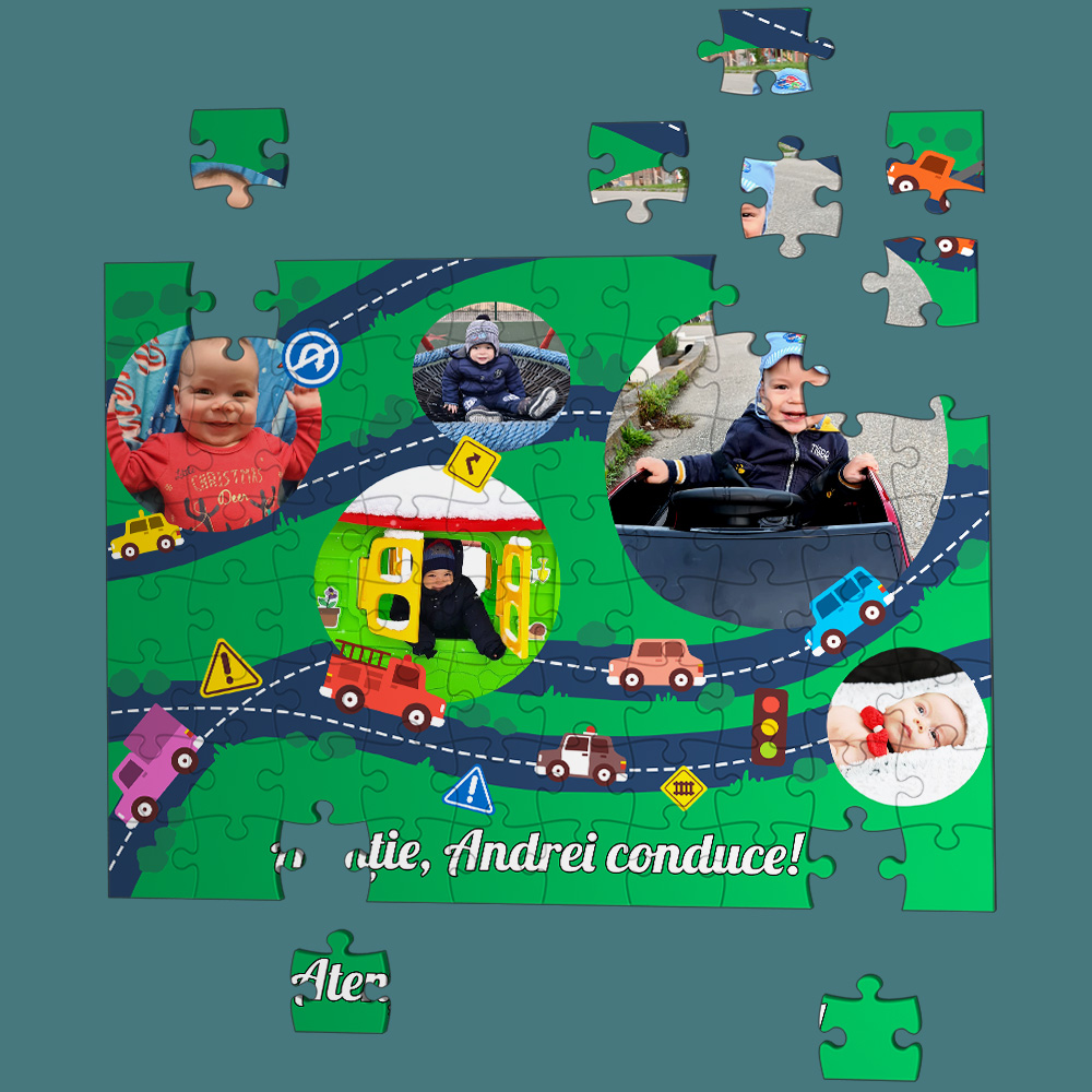 Puzzle personalizat 5 fotografii trafic