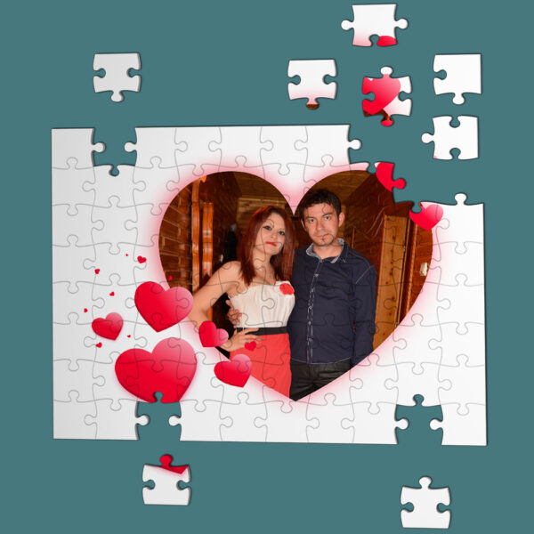 Puzzle personalizat cu o fotografie love