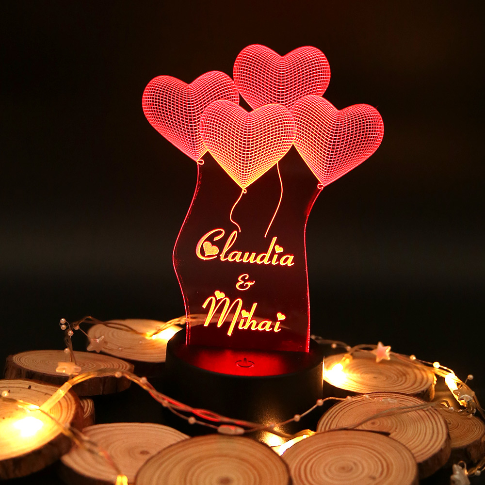Lampa personalizata 3D Love - imagine 2
