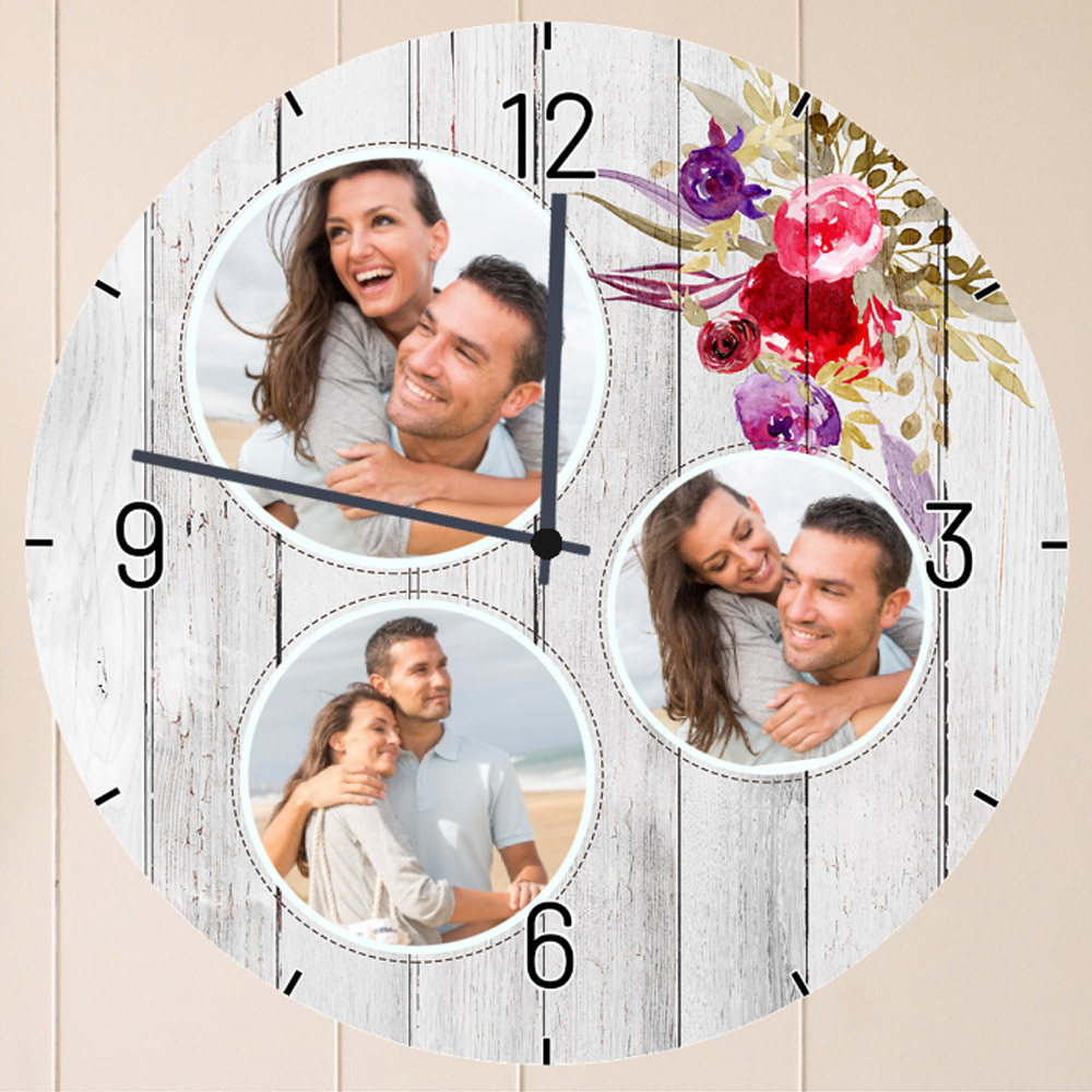 Ceas personalizat cu textură de lemn