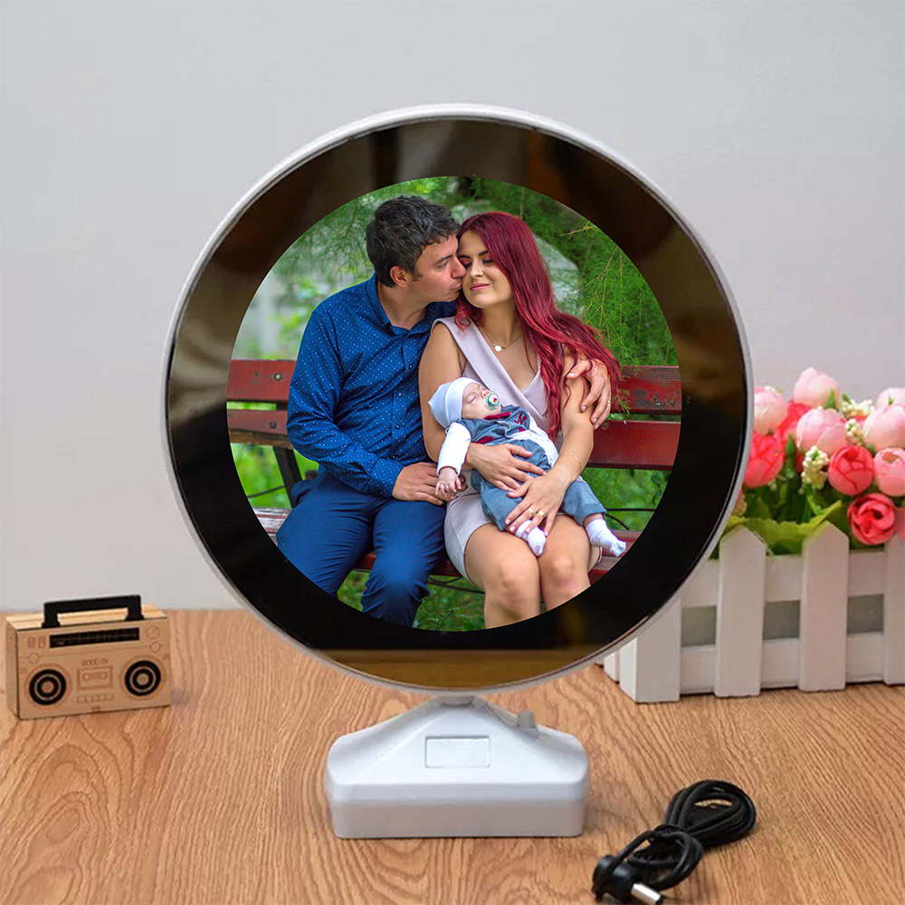 Oglindă magică cu LED personalizată rotundă